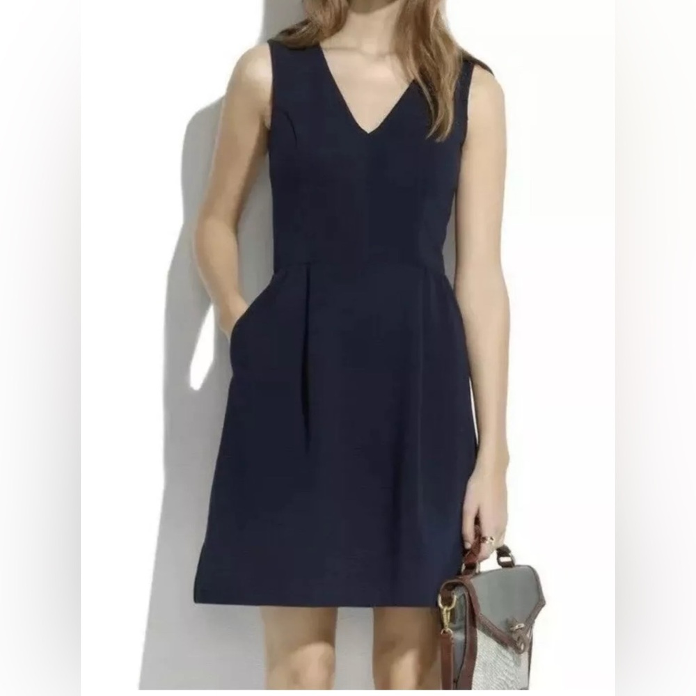 Blue Sheath Mini Dress V-Neck Sleeveless